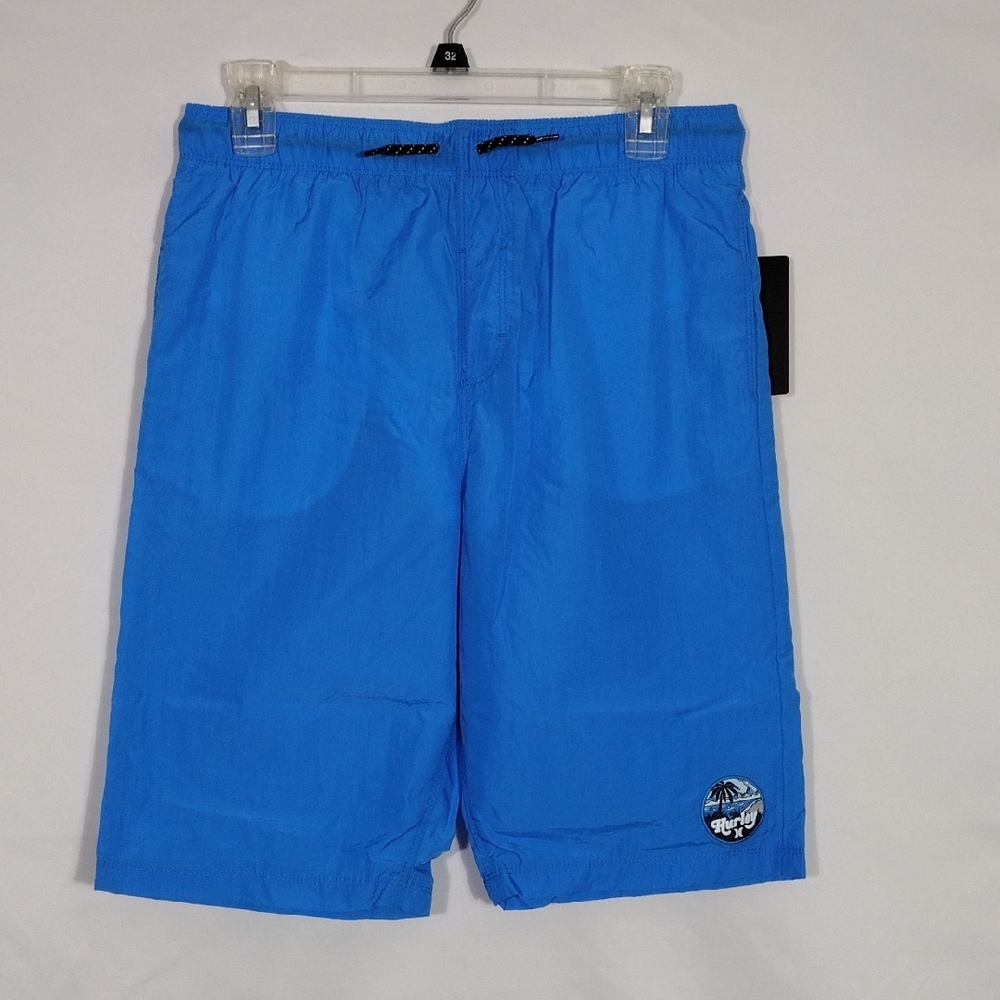 NWT Hurley Hybrid Shorts Neptune Blue Inseam 10.25 Sits At Knee Boys Size XL